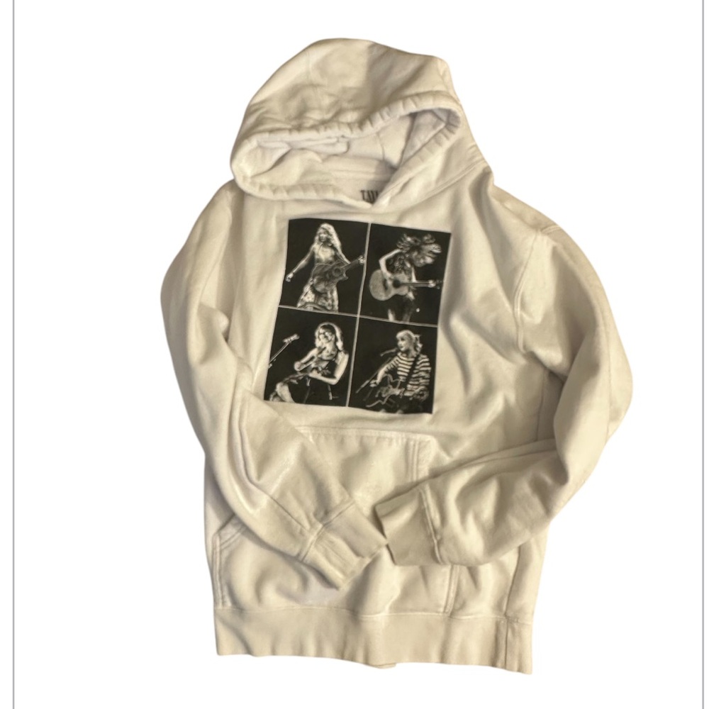 Taylor Swift The Eras Tour Collage White Hoodie Small
